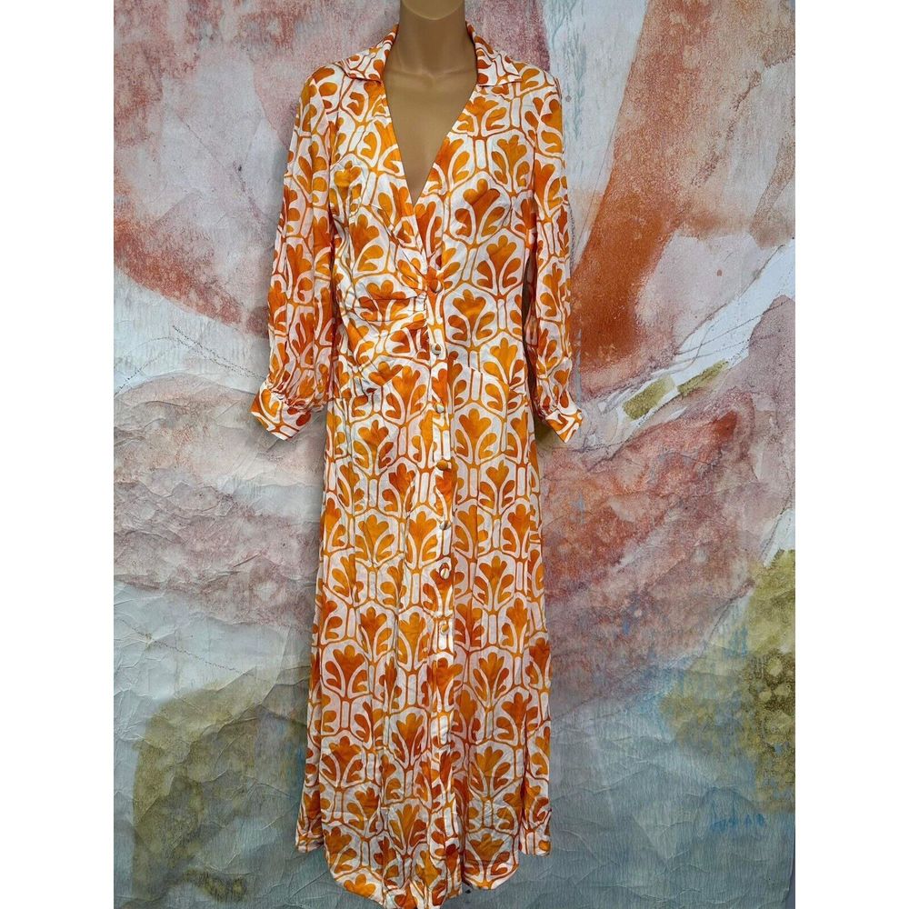 Anthropologie Maeve Printed Wrap Shirt Dress - Picture 8 of 11